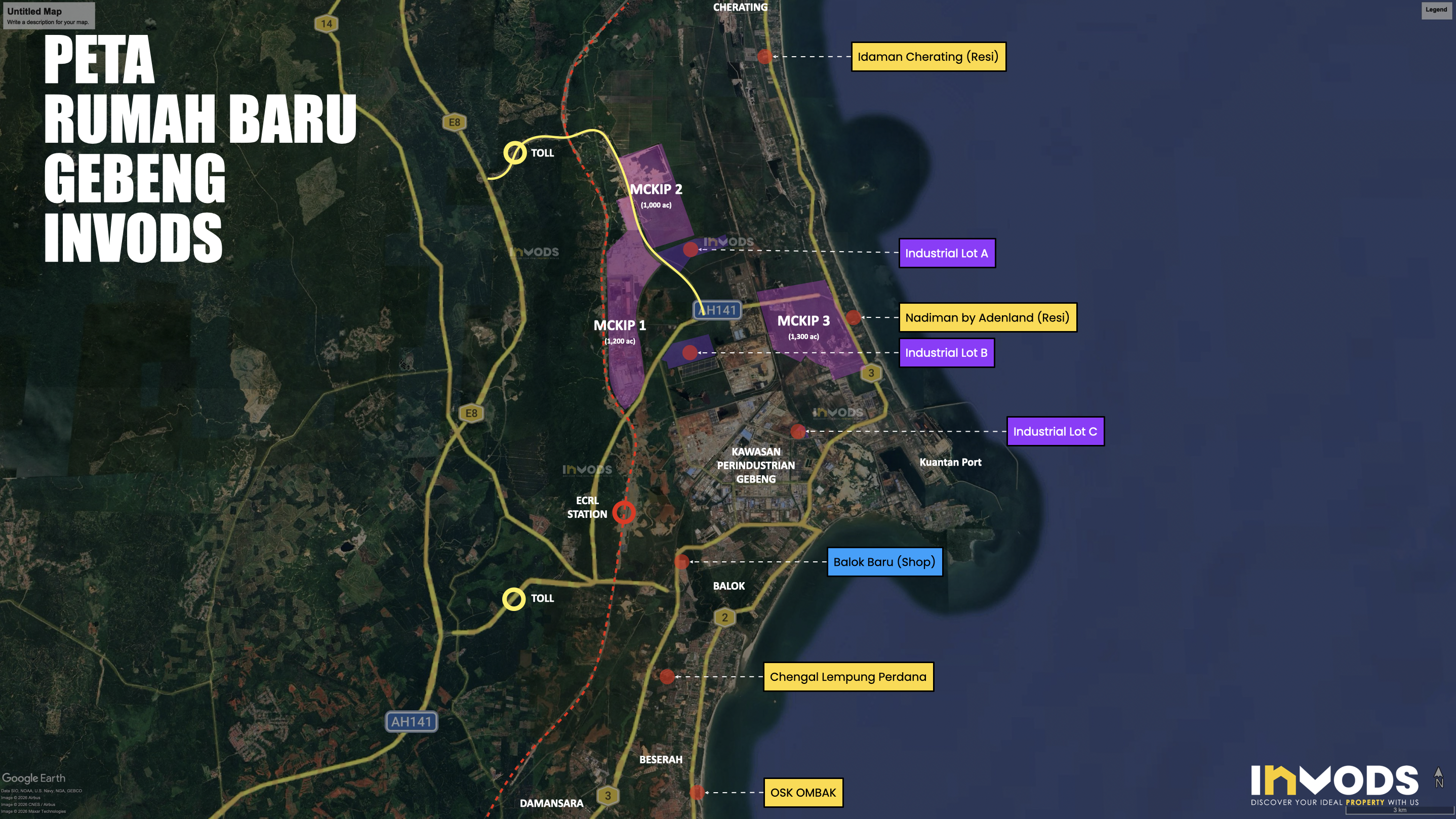 INVODS Gebeng new homes map
